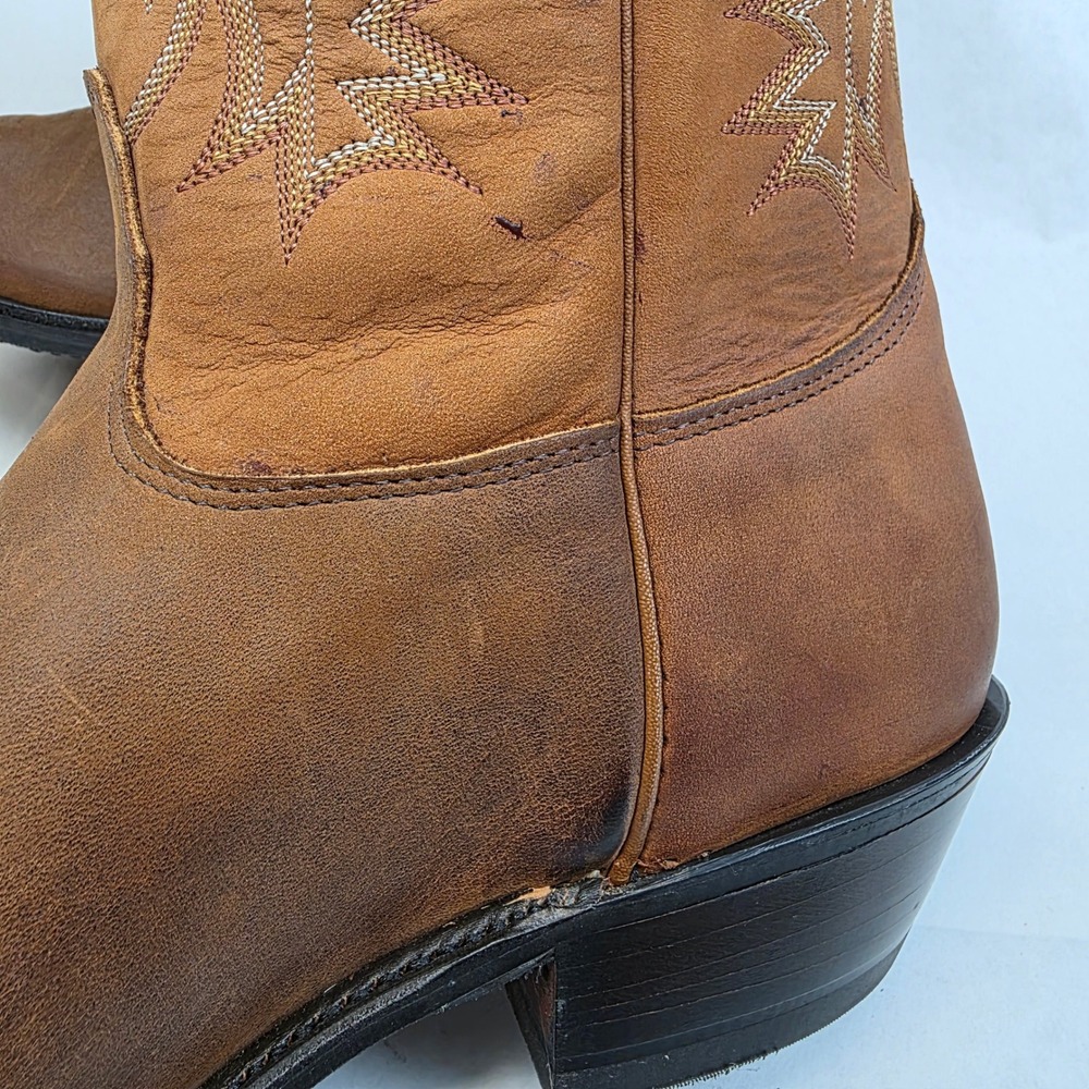 VTG Nocona Western Cowboy Boots Mens 11 EEE Brown, Cowhide Leather USA - Picture 8 of 11
